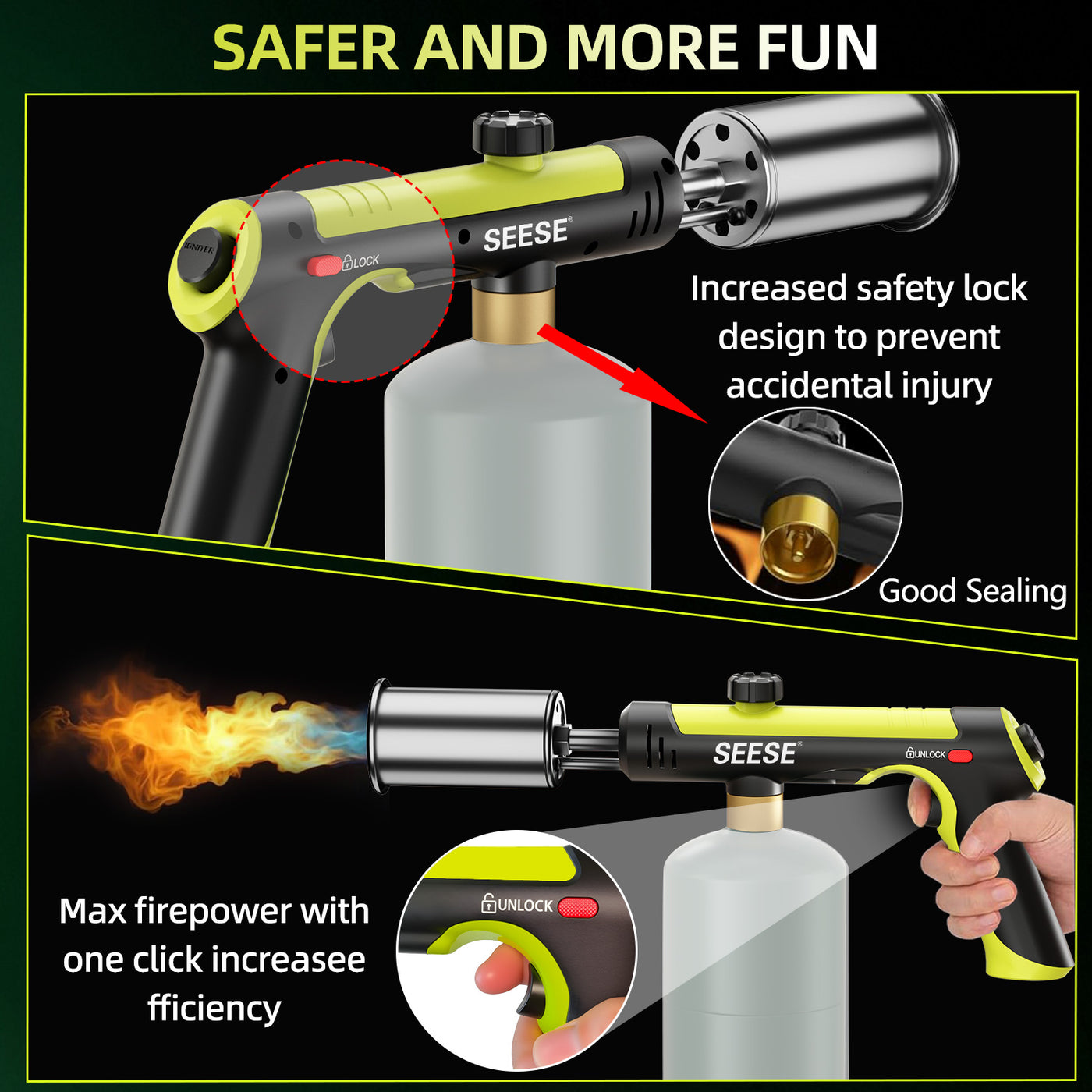 Propane Searing Torch with Adjustable Flame