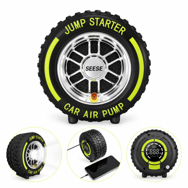 Portable Tire Inflator and 12V Jump Starter