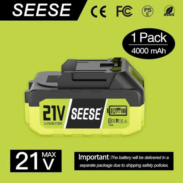 21V Max 4.0Ah Rechargeable Lithium-Ion Battery Pack