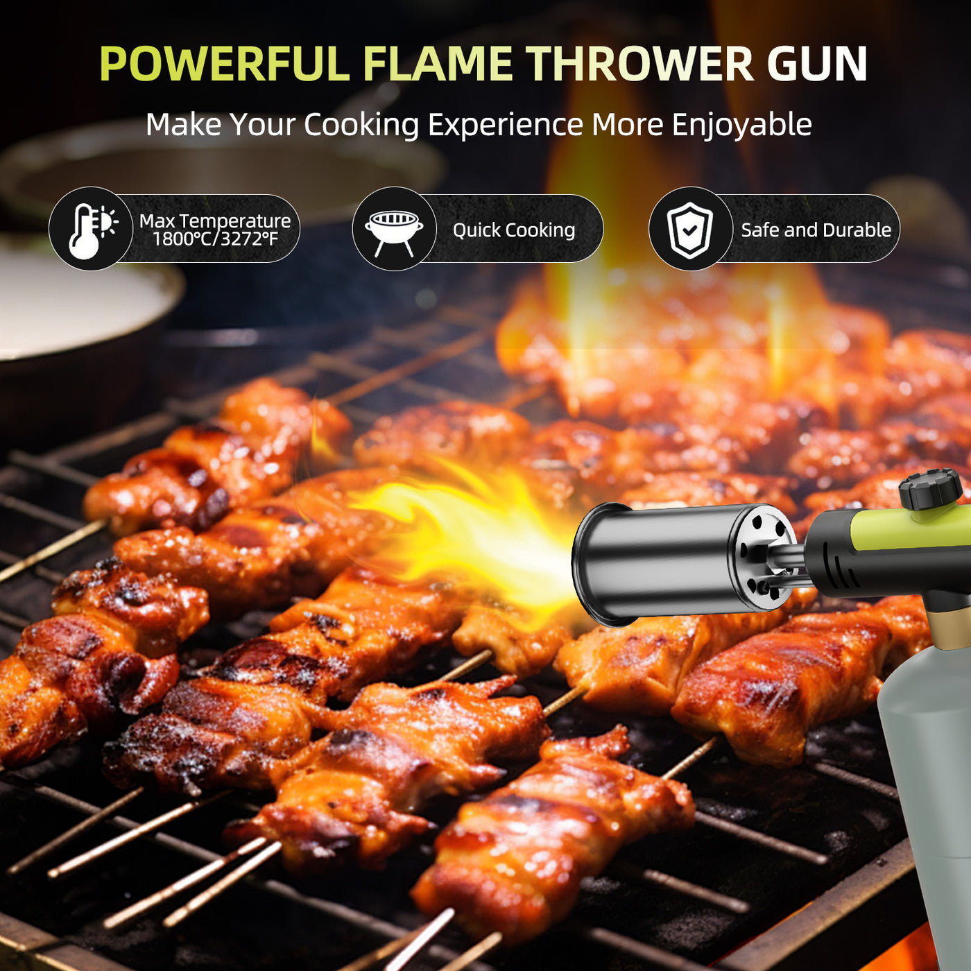 Propane Searing Torch with Adjustable Flame