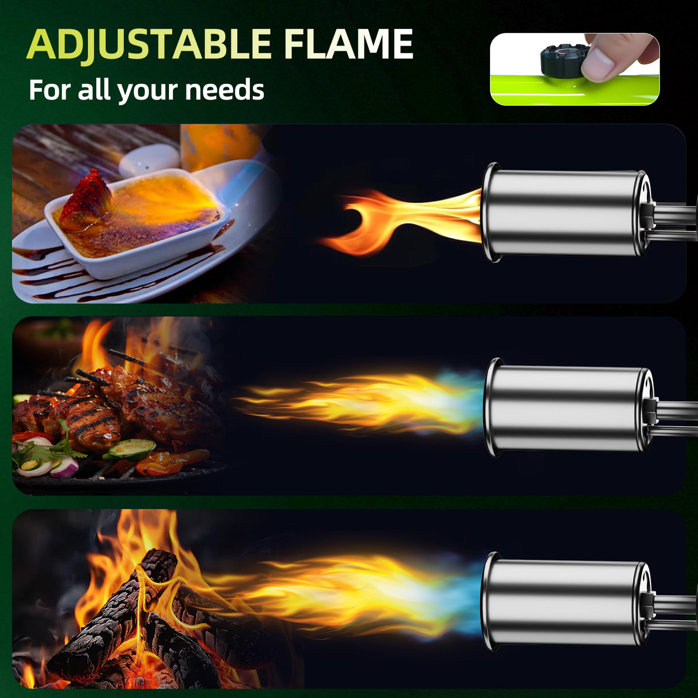 Propane Searing Torch with Adjustable Flame