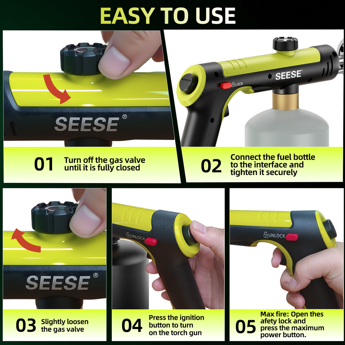 Propane Searing Torch with Adjustable Flame