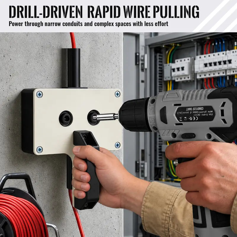 Drill-Powered Cable Pulling Tool