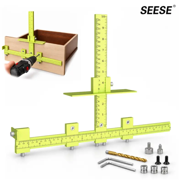 Adjustable Cabinet Hardware Jig for Knobs and Pulls