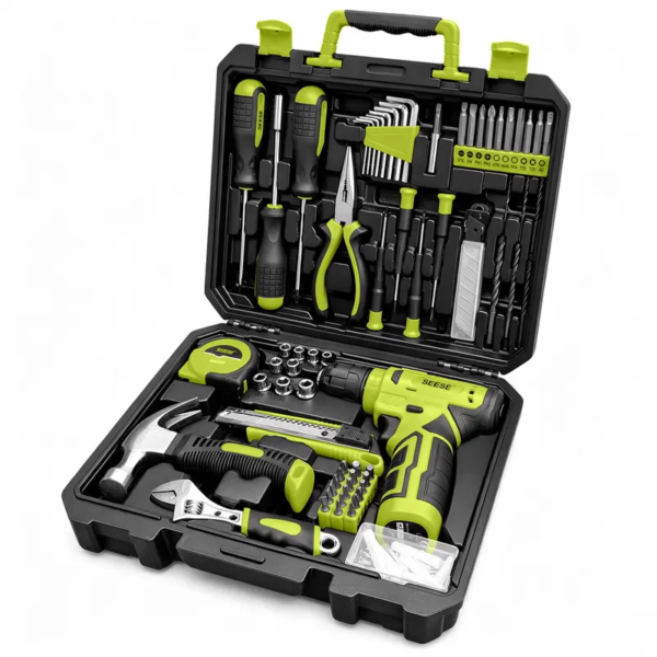 Home Repair Tool Kit with 8V Cordless Drill
