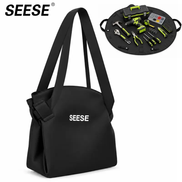 2-in-1 Convertible Tool Tote with Shoulder Strap