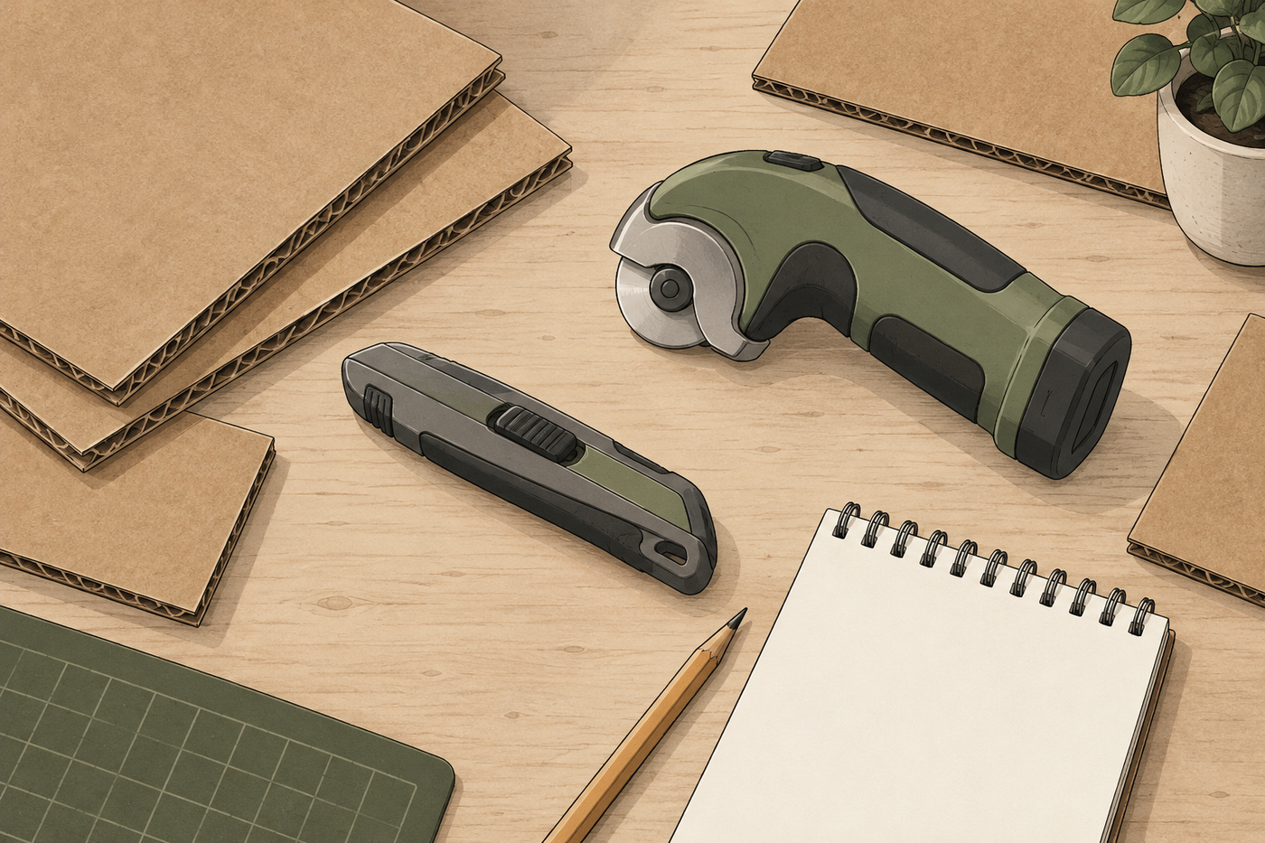 Electric Scissors vs. a Utility Knife for Cardboard